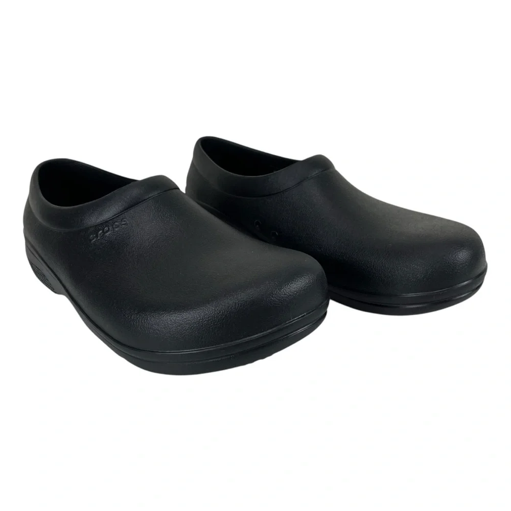 Crocs | Men 11 | Black On The Clock‎ Slip Resistant Work Slip-On Clog Shoes